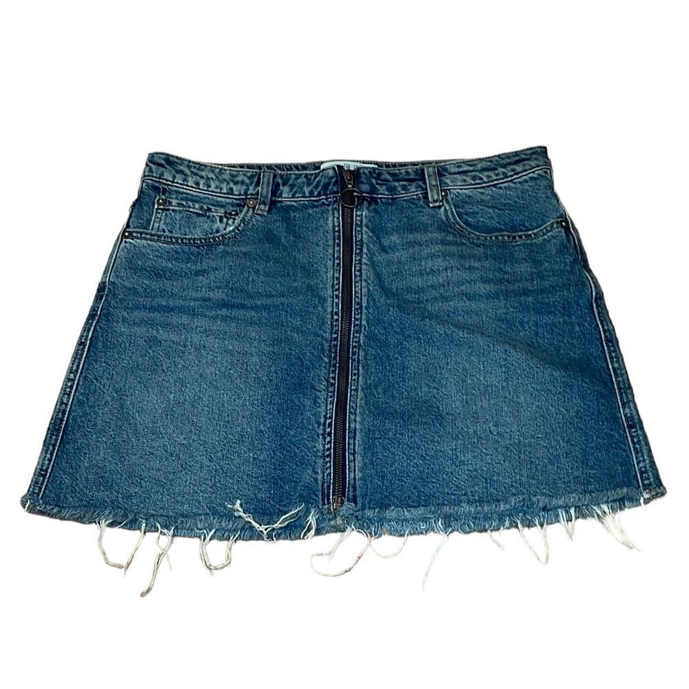 New! Free People Front Zipper Denim Mini, jean skirt, We the Free, 31